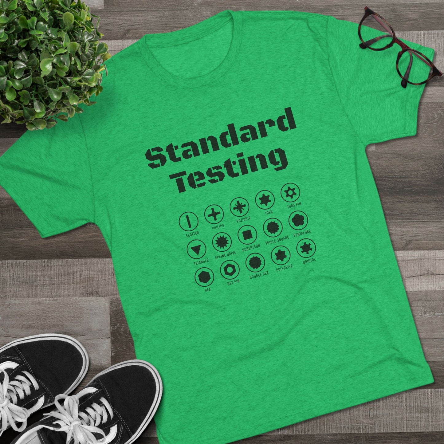 Standard Testing "Drill Bits" Tri-Blend Crew Tee