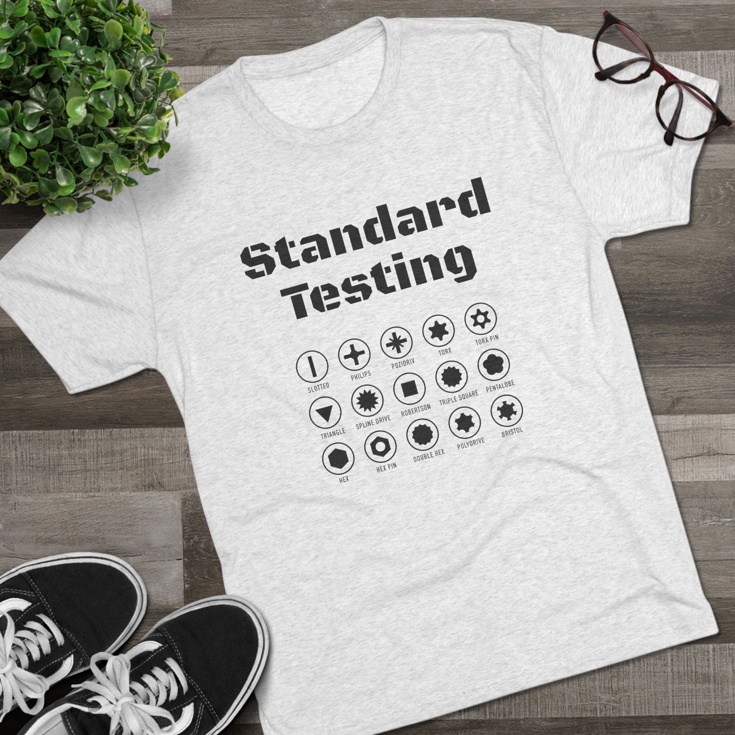 Standard Testing "Drill Bits" Tri-Blend Crew Tee