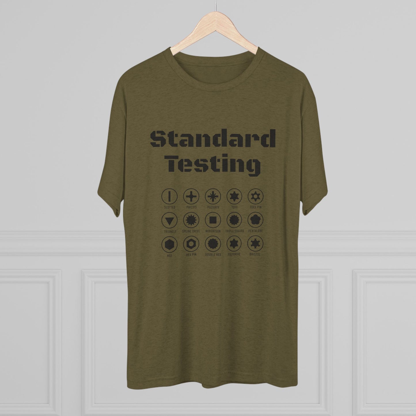 Standard Testing "Drill Bits" Tri-Blend Crew Tee