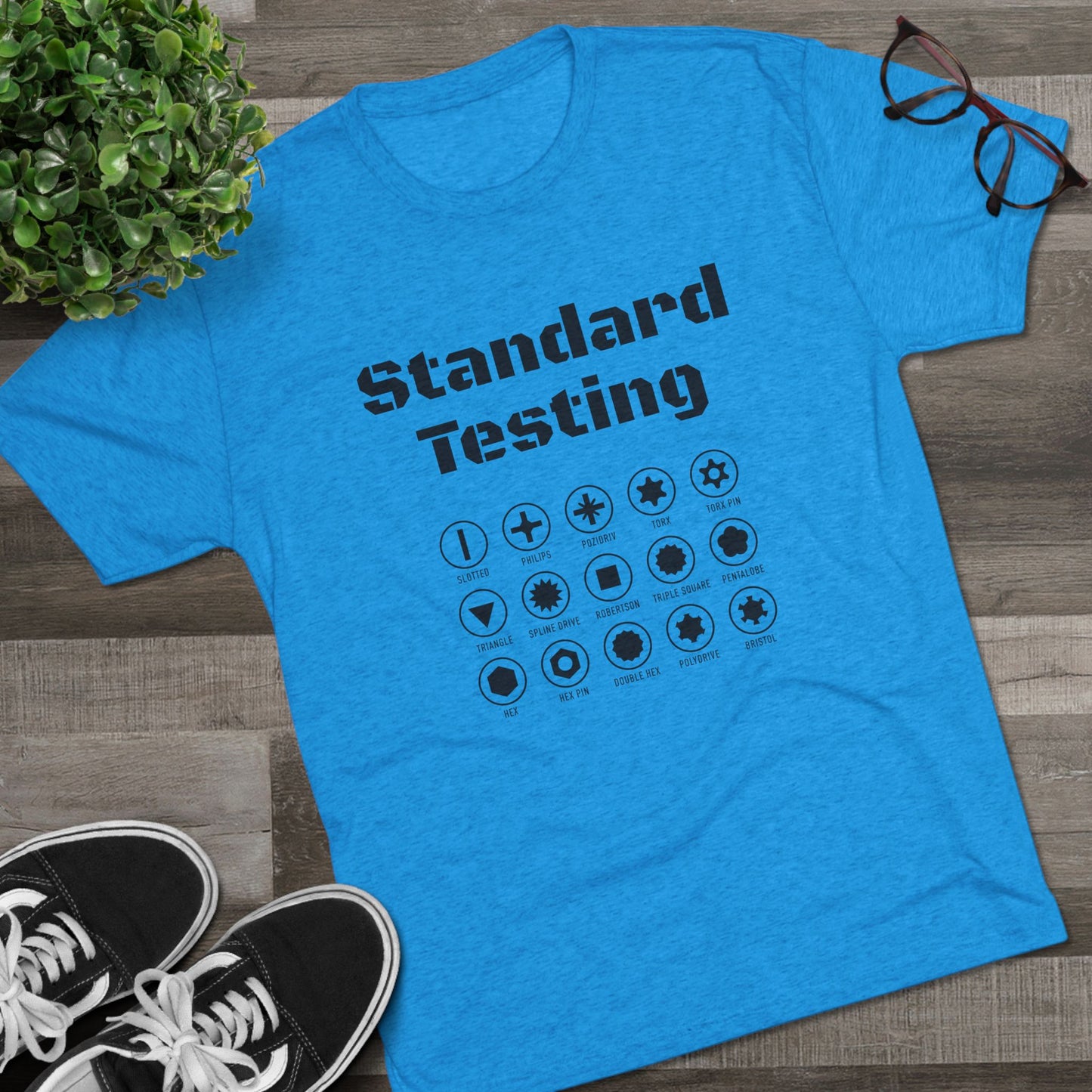 Standard Testing "Drill Bits" Tri-Blend Crew Tee