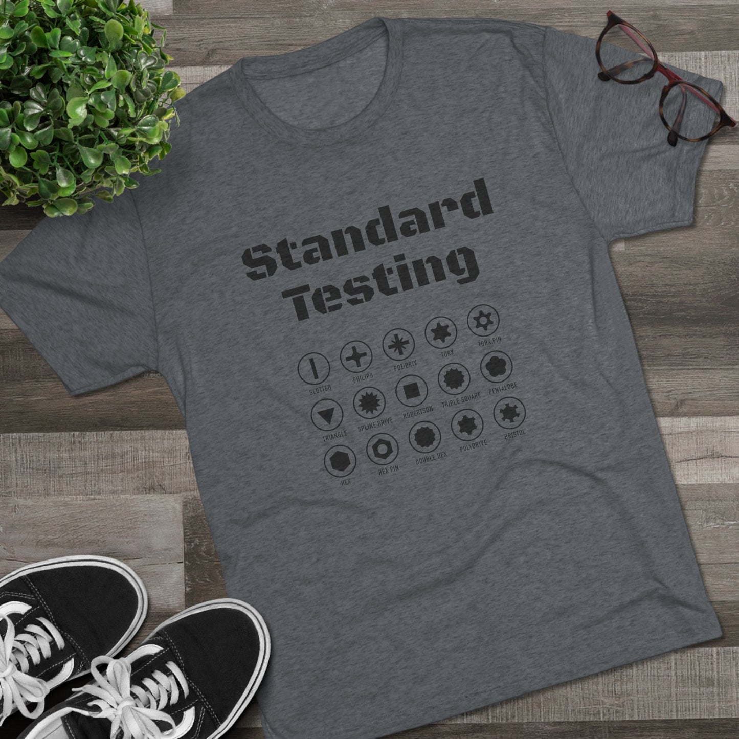 Standard Testing "Drill Bits" Tri-Blend Crew Tee